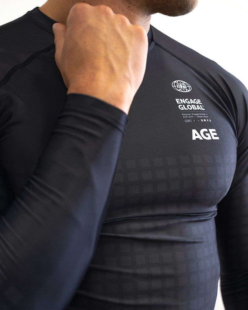 Grid Tech (Preto) Rash Guard de manga comprida